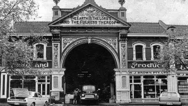 The facade of East End market on Grenfell St, Adelaide