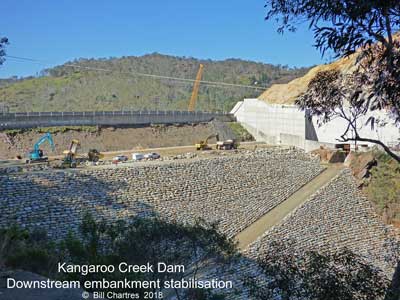 Embankment downstream of the
 dam wall