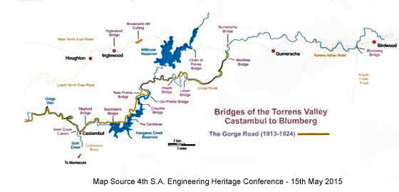 Map of North East Roads and Torren Valley.