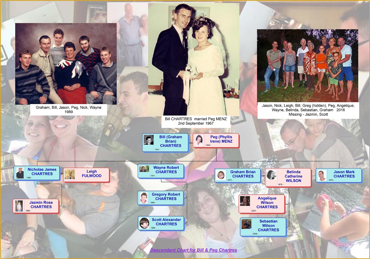 Descendant Chart Bill and Peg Chartres