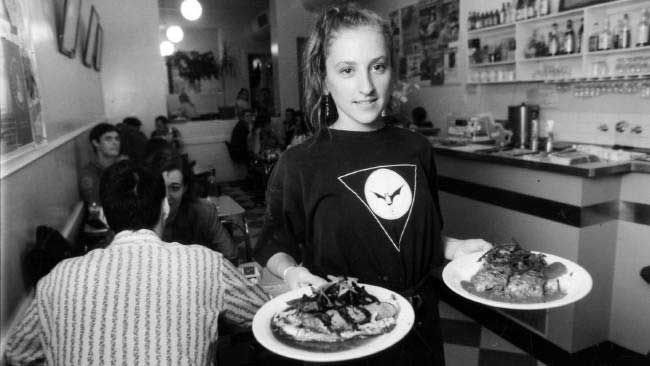 Waitress Danielle at work inside Ruby's Cafe.
This photo was taken in 1993, several years after the markets moved.