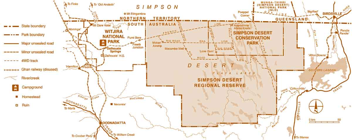 French Line Simpson Desert Map Beautiful Australia Dalhousie Springs