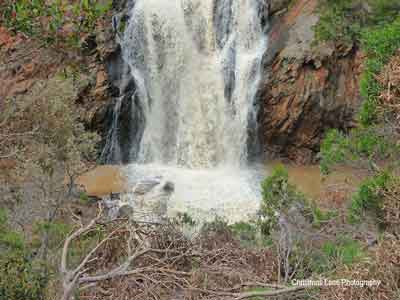 The Kangaroo Creek Weir Spillway discharge.