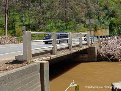 Sixth Creek, flowing into the River Torrens under the Sixth Creek Bridge, 
Gorge Rd., Castambul, SA.