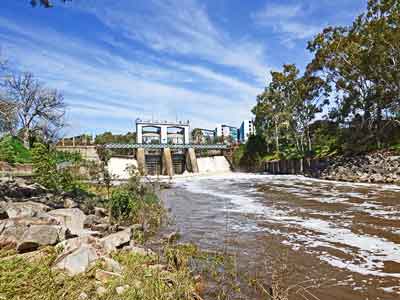  River Torrens, with Torrens Lake Weir in the background.