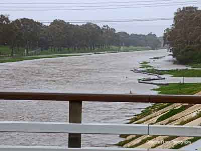 River Torrens Breakout Channel, looking east from the road bridge.