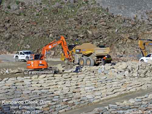 Kangaroo Creek Dam wall embankment